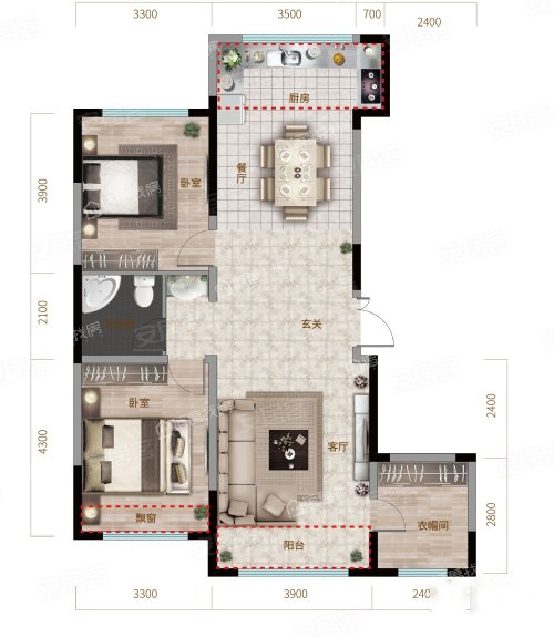 和光晨樾105.00㎡3室2厅1卫约58万元/套起-佳木斯诸葛