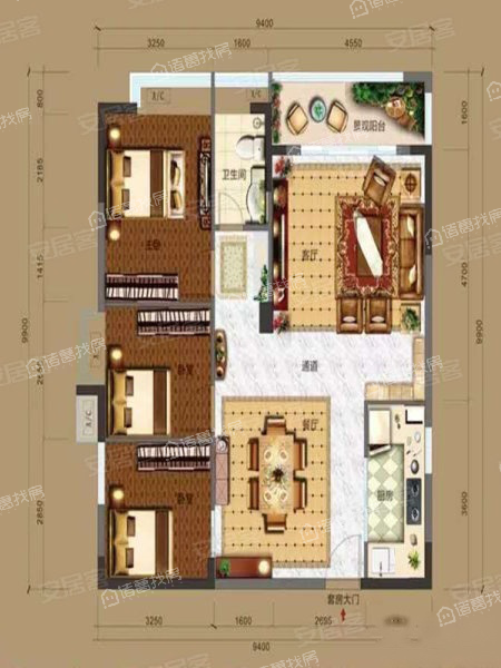 侨光新城102.35㎡3室2厅1卫约61万元/套起-普宁诸葛找房网