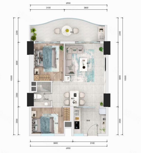 两房一厅，精装修，领包入住。商品住宅。