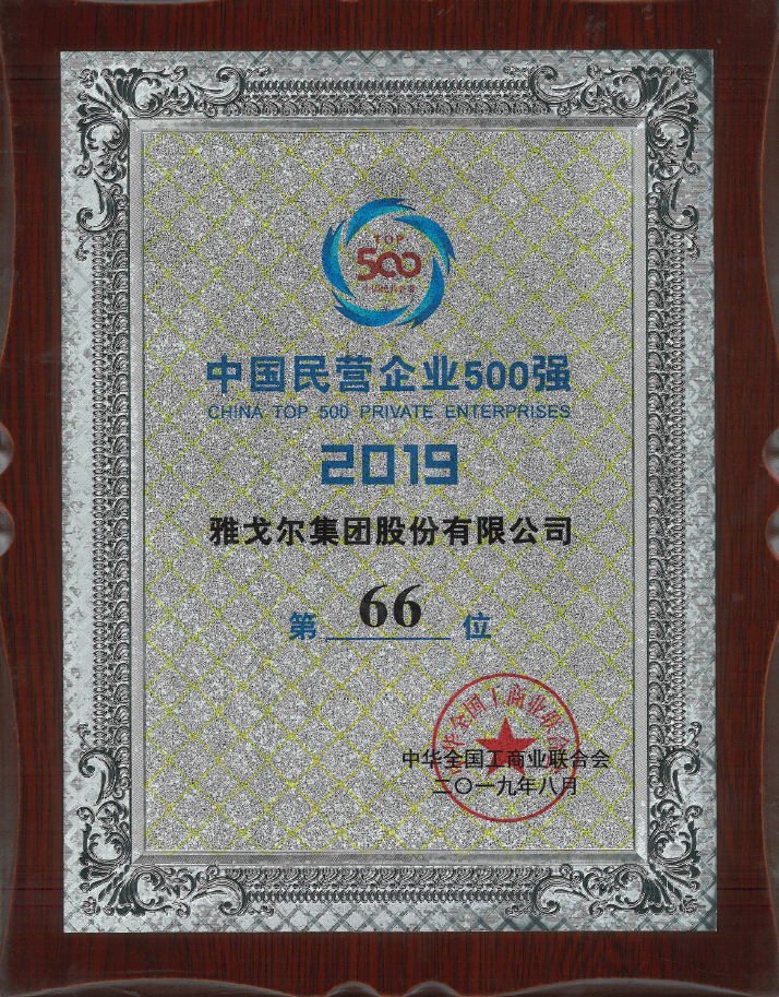 中国民营企业500强第66位
