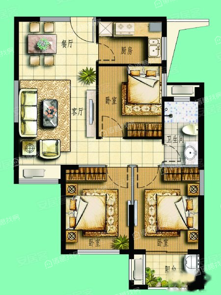 售罄 3室2厅1卫 78.00 参考总价 约54万元/套 建筑面积 78.