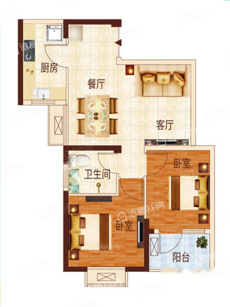银泰御华园三期69.00㎡2室2厅1卫约146万元/套起-武汉诸葛找房网