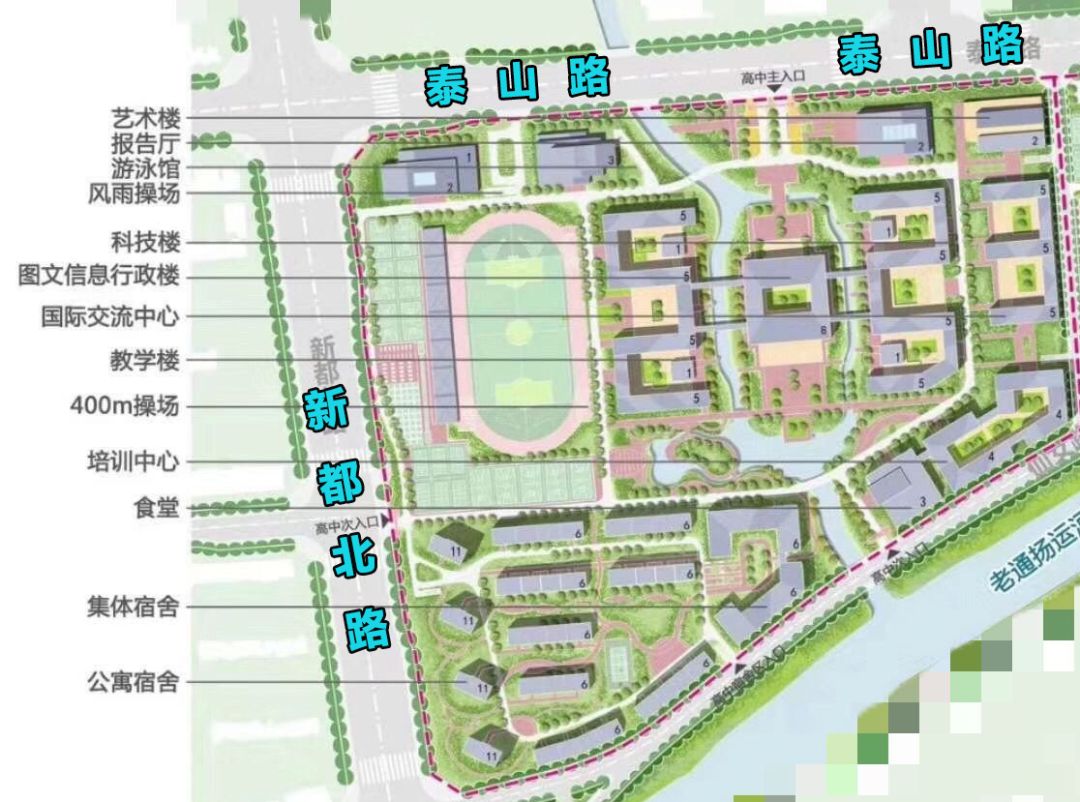 最新江都中学新校区规划出炉仪征滨江高级中学已正式施工