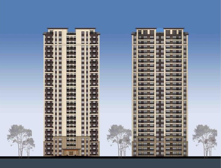 高层住宅平立面图洋房平立面图效果图鸟瞰图