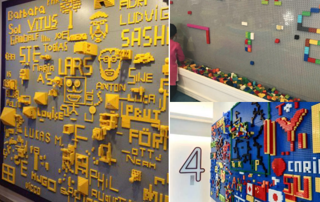 色彩也可随意搭配以乐高拼接而成的签名墙创意签名墙图片来源于网络一