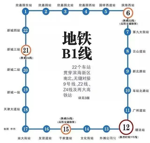 滨海新区b5地铁线路图图片