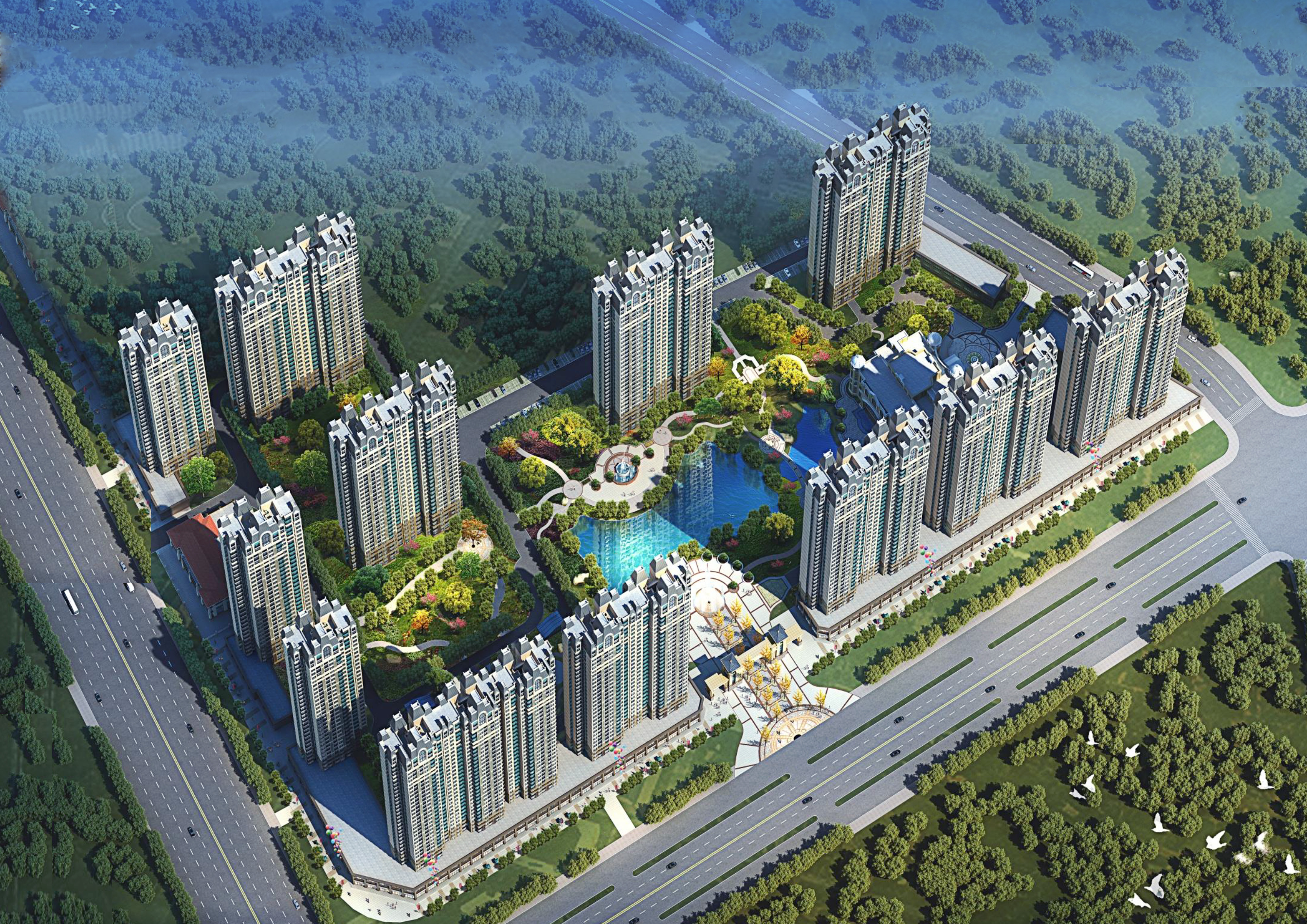 大道交汇处东北角(原王庄),开发商市运城市鑫碧达房地产开发有限公司