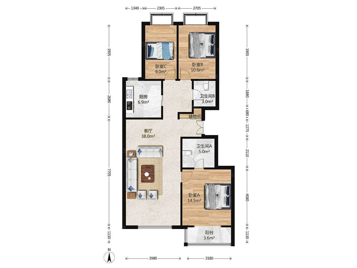 板楼南北通透,前后观景,诚意出售