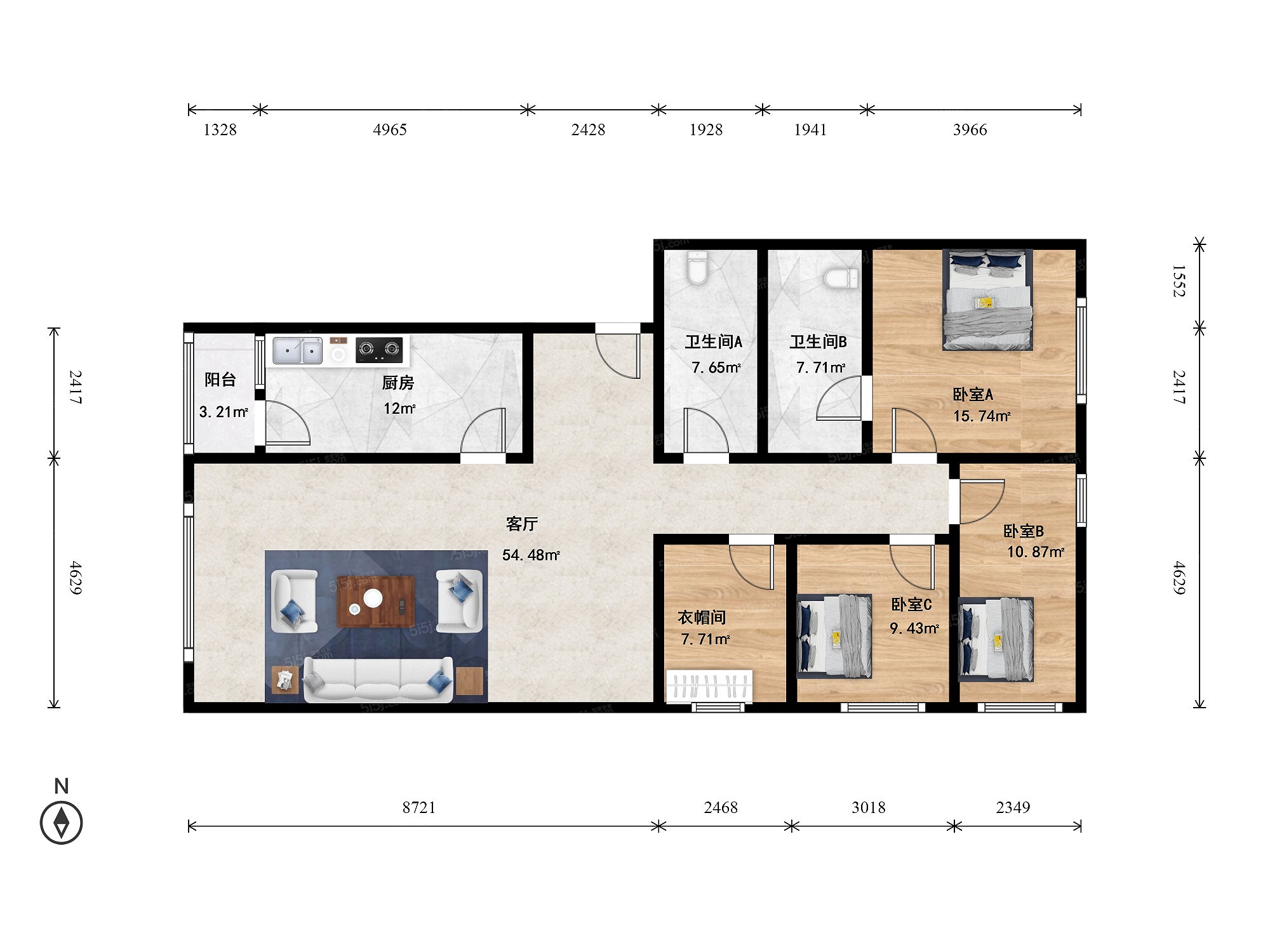 亚运村金泉家园新上3室2厅