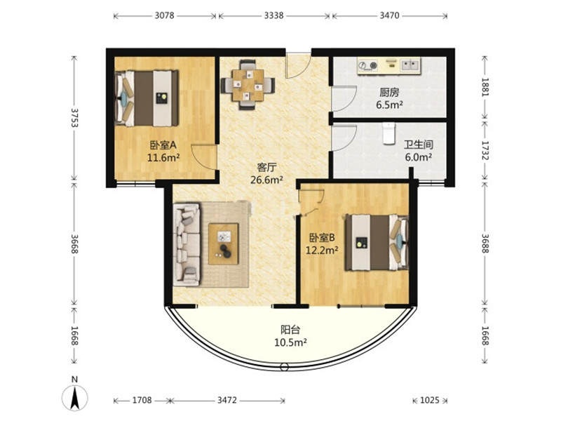 金汉绿港五区二手房,金汉一区小三居买房送装修 落