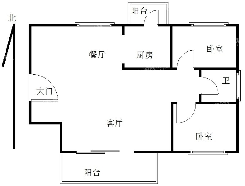 新地豪苑 2室2厅1卫