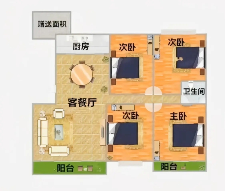 五星花园 4室154平米