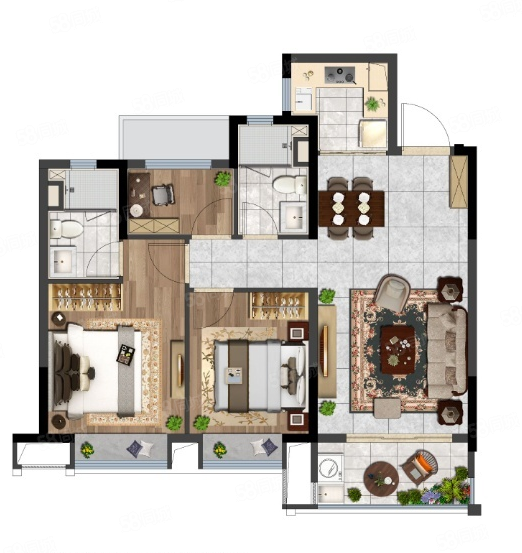 首付15万,67万 3室1厅 87平 星澜府