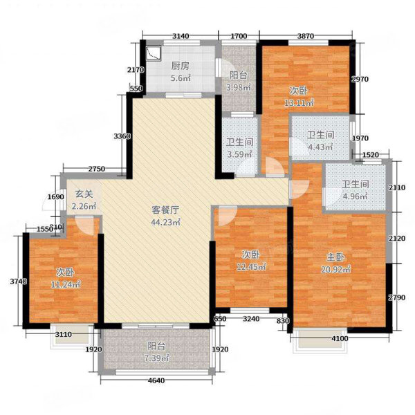 海港189平方好楼层四室两厅两卫拎包入住价格148