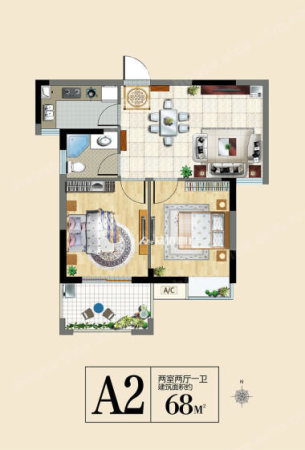 三潭音悦和园68平2室2厅精装修居家自住保养好