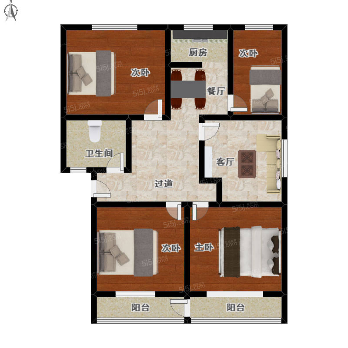 萧绍路791号四房两厅一卫全明户型楼层好看房方便